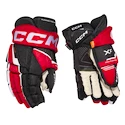 Hokejové rukavice CCM Tacks XF Black/Red/White Junior 12 palců