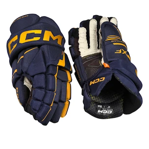 Hokejové rukavice CCM Tacks XF Navy/Sunflower Junior