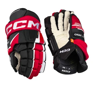 Hokejové rukavice CCM Tacks XF PRO Black/Red/White Junior 11 palců