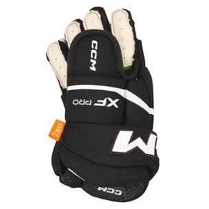 Hokejové rukavice CCM Tacks XF PRO Black/White Žák (youth) 8 palců