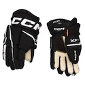 Hokejové rukavice CCM Tacks XF PRO Black/White Žák (youth) 8 palců