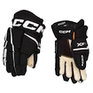 Hokejové rukavice CCM Tacks XF PRO Black/White Žák (youth) 9 palců