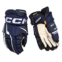 Hokejové rukavice CCM Tacks XF PRO Navy/White Junior 12 palců