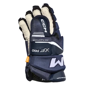 Hokejové rukavice CCM Tacks XF PRO Navy/White Junior 12 palců