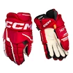 Hokejové rukavice CCM Tacks XF PRO Red/White Junior 11 palců