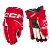 Hokejové rukavice CCM Tacks XF Red/White Senior 14 palců