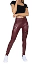 Hugz Jeans Wine Faux Leather Biker High Waist