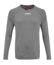 Kompresní tričko CCM LS Premium Training Tee Dark Grey Heathered Senior