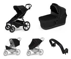 Městský kočárek Thule Urban Glide 4-wheel Black + korbička Black AKČNÍ SET 5V1