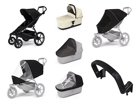 Městský kočárek Thule Urban Glide 4-wheel Black + korbička Soft beige AKČNÍ SET 7v1