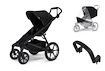 Městský kočárek Thule Urban Glide 4-wheel Black + madlo + pláštěnka