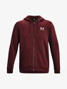 Pánská mikina Under Armour  Essential Fleece FZ Hood-RED