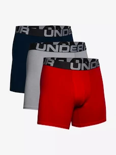 Pánské boxerky Under Armour  Charged Cotton 6in 3 Pack-RED