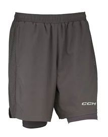 Pánské šortky CCM  2 IN 1 Training Short Charcoal