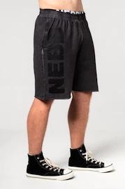 Pánské šortky Nebbia Washed-off Gym Sweatshorts NO BS Black