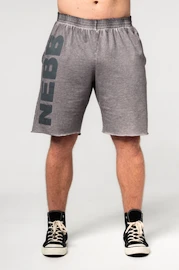 Pánské šortky Nebbia Washed-off Gym Sweatshorts NO BS Light Grey