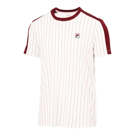 Pánské tričko Fila T-Shirt Stripes Jascha 2 White Alyssum/Cabernet