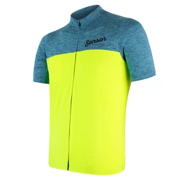 Pánský cyklistický dres Sensor Cyklo Motion Blue/Neon Yellow