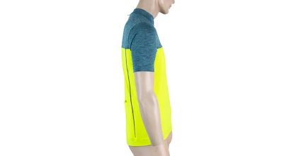 Pánský cyklistický dres Sensor  Cyklo Motion Blue/Neon Yellow