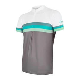 Pánský cyklistický dres Sensor Cyklo Summer Stripe Grey/Green