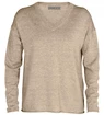 Svetr Icebreaker  Flaxen LS V Sweater Beige