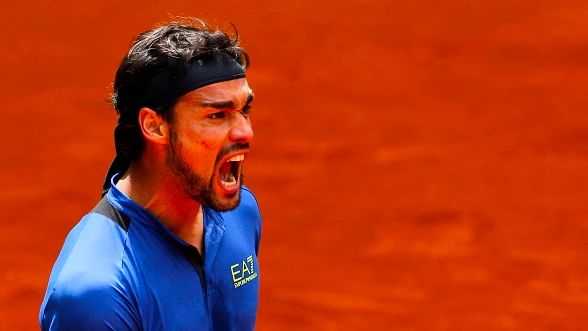 Fabio Fognini a jeho tenisová raketa Babolat Pure Drive