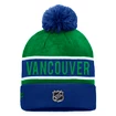 Zimní čepice Fanatics  Authentic Pro Game & Train Cuffed Pom Knit Vancouver Canucks